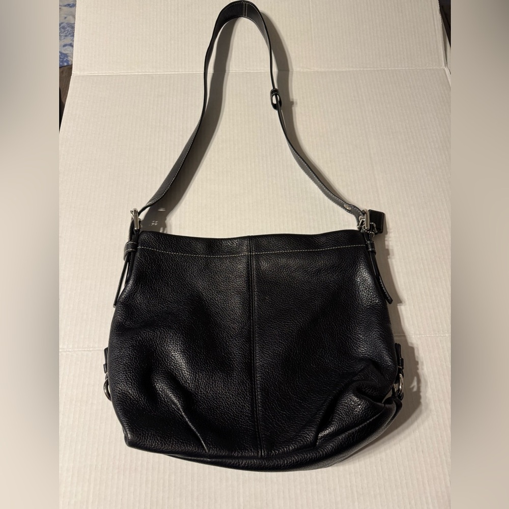 Coach Black Pebbled Leather Hobo Bag